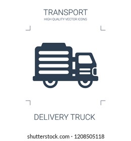 delivery truck icon. high quality filled delivery truck icon on white background. from transport collection flat trendy vector delivery truck symbol. use for web and mobile