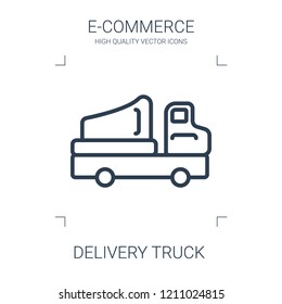 delivery truck icon. high quality line delivery truck icon on white background. from e commerce collection flat trendy vector delivery truck symbol. use for web and mobile
