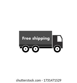 Delivery truck icon with inscription on white background.Business, courier service, vector illustration
