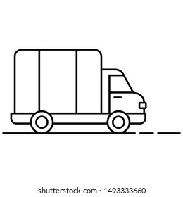 Delivery truck icon. International, local shipping business logotype. Modern vector illustration.