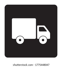 Delivery truck icon isolate on Black background. Truck Symbol drawing by illustration