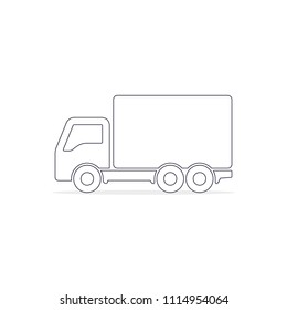 Delivery Truck Icon isolated on white background. Vector simple line illustration. Delivery concept.
