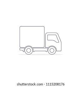 Delivery Truck Icon isolated on white background. Vector simple line illustration. Delivery symbol.