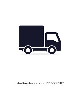 Delivery Truck Icon isolated on white. Vector simple flat illustration. Delivery symbol.