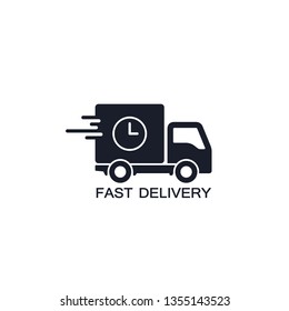 Delivery truck icon isolated on white background. Fast Delivery concept. Vector simple illustration.