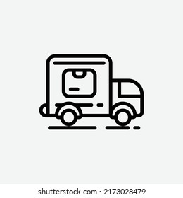  delivery truck icon, isolated supply chain icon in light grey background, perfect for website, blog, logo, graphic design, social media, UI, mobile app