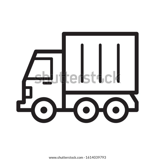 delivery truck icon,\
line art editable\
stroke