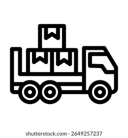 Delivery truck icon line style illustration