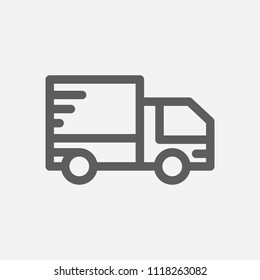 Delivery truck icon line symbol. Isolated vector illustration of  icon sign concept for your web site mobile app logo UI design.