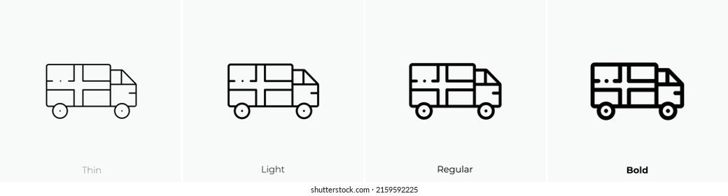 delivery truck icon. Linear style sign isolated on white background. Vector illustration.