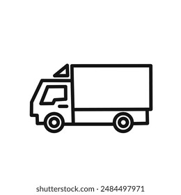 Delivery Truck Icon linear vector graphics sign