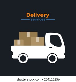 Delivery truck icon, logo