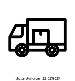 delivery truck icon or logo isolated sign symbol vector illustration - high quality black style vector icons
