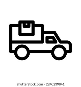 delivery truck icon or logo isolated sign symbol vector illustration - high quality black style vector icons
