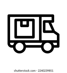 delivery truck icon or logo isolated sign symbol vector illustration - high quality black style vector icons
