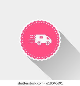 delivery truck icon with long shadow