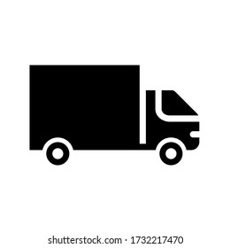 Delivery truck icon on isolated background with glyph style icon, Truck glyph icon.