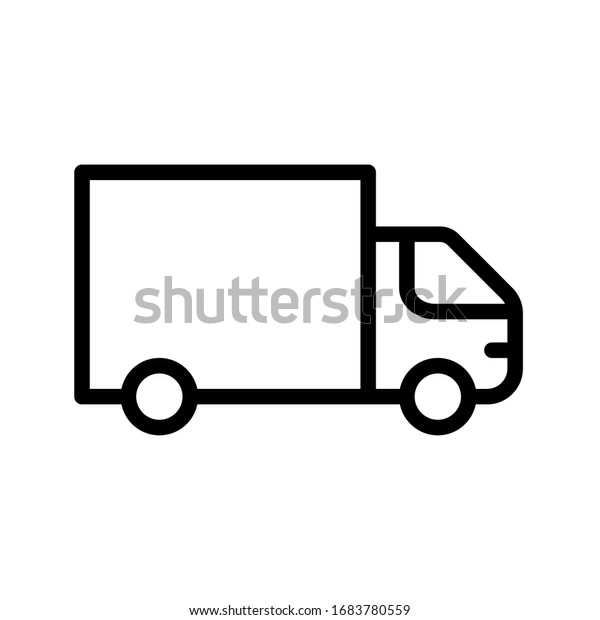Delivery truck icon on isolated background with line\
style icon
