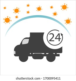 Delivery Truck icon on white background. Vector illustration.