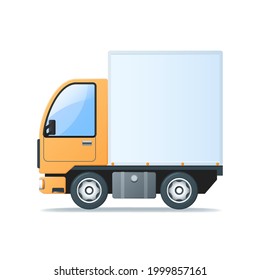 Delivery truck icon on white background. Web vector illustrations in 3D style