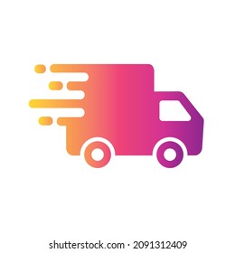 Delivery Truck icon on white background in gradient color.