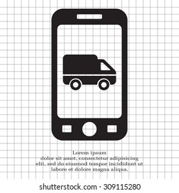 Delivery Truck icon on white background. Vector illustration.