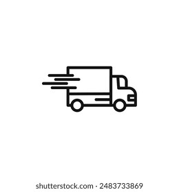 Delivery truck icon outline collection in black