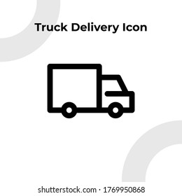 Delivery Truck Icon with Outline Style, Vector Editable