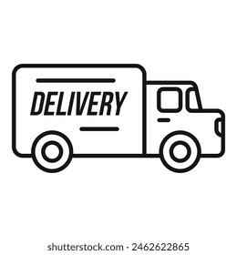 Delivery truck icon outline vector. Shipping package. Parcel online track