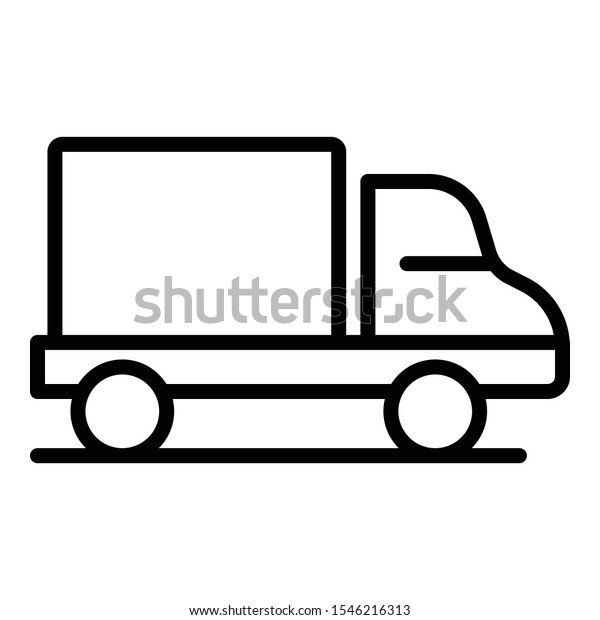 Delivery truck icon. Outline\
delivery truck vector icon for web design isolated on white\
background