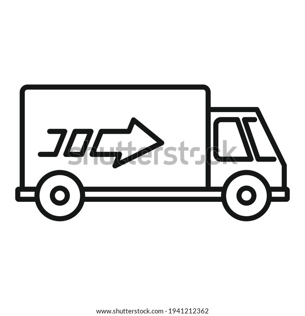 Delivery truck icon. Outline\
Delivery truck vector icon for web design isolated on white\
background