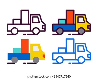 delivery truck icon. pickup truck icon
