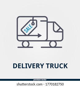 delivery truck icon, premium bicolor delivery truck icon.