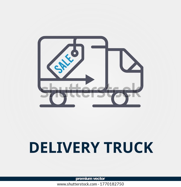 delivery\
truck icon, premium bicolor delivery truck\
icon.