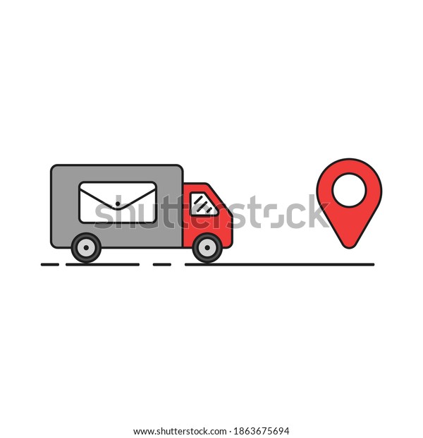 Delivery truck icon send mail to destination icon\
vector. Delivery\
icon.