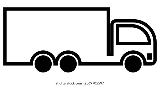 Delivery truck icon set. Cargo van icon. Line and glyph delivery truck. Shipping lorry. Truck icon Flat art, Fast shipping truck. Free delivery 24 hours. Logistic trucking sign. Design eps 10