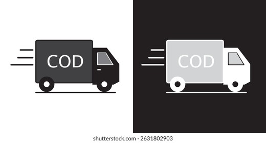 Delivery Truck icon set. cash on delivery car icon Express delivery trucks icons. Fast shipping truck. Free delivery 24 hours. Logistic trucking sign. Vector illustration.