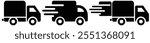 Delivery Truck icon set. Express delivery trucks icons. Fast shipping truck. Logistic trucking sign. Vector illustration.