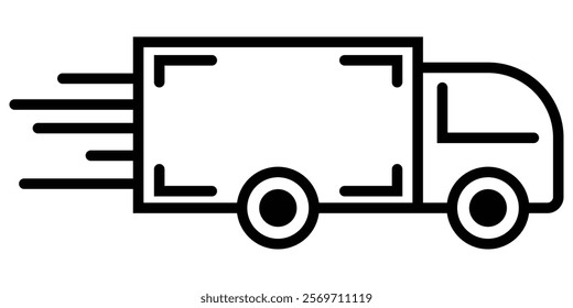 Delivery Truck icon set. Express delivery trucks icons. Fast shipping truck. Free delivery 24 hours. Logistic trucking sign. Delivery truck icon. Fast moving van symbol. Shipping car sign. EPS 10