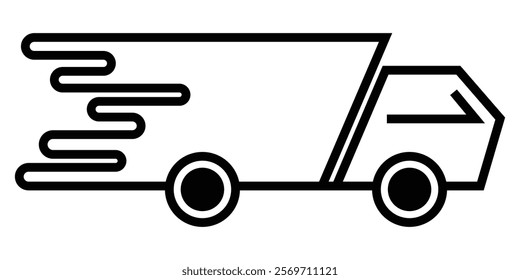 Delivery Truck icon set. Express delivery trucks icons. Fast shipping truck. Free delivery 24 hours. Logistic trucking sign. Delivery truck icon. Fast moving van symbol. Shipping car sign. EPS 10