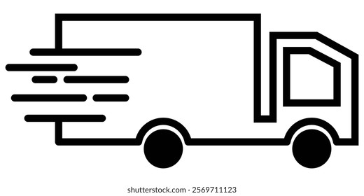 Delivery Truck icon set. Express delivery trucks icons. Fast shipping truck. Free delivery 24 hours. Logistic trucking sign. Delivery truck icon. Fast moving van symbol. Shipping car sign. EPS 10