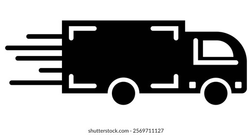 Delivery Truck icon set. Express delivery trucks icons. Fast shipping truck. Free delivery 24 hours. Logistic trucking sign. Delivery truck icon. Fast moving van symbol. Shipping car sign. EPS 10