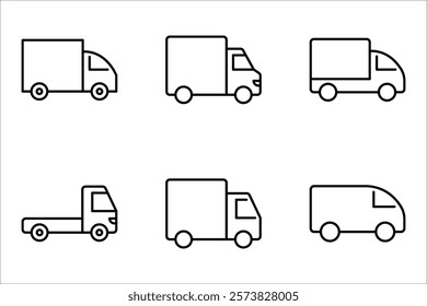 Delivery Truck icon set. Express delivery trucks icons. vector illustration on white background