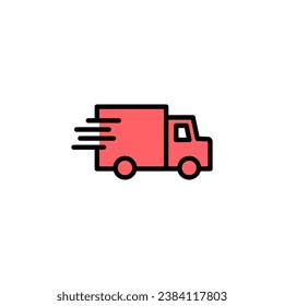 Delivery truck icon set illustration. Delivery truck sign and symbol. Shipping fast delivery icon