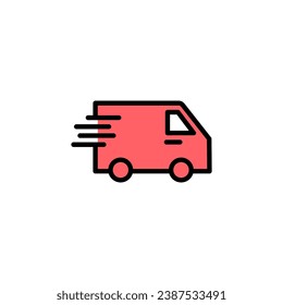 Delivery truck icon set illustration. Delivery truck sign and symbol. Shipping fast delivery icon