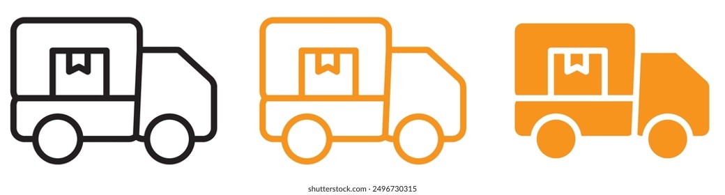 Delivery Truck Icon Set Logistics and Shipping Illustrations for Transportation Projects