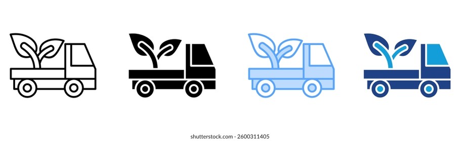 Delivery Truck Icon Set Multiple Style Collection