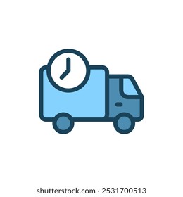 Conjunto de ícone de caminhão de entrega. Ícone do caminhão de entrega. Ícone de transporte, comércio eletrônico e compras
