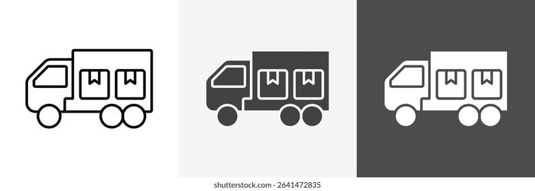 delivery truck icon set vector art