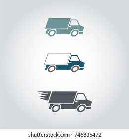 delivery truck icon set vector